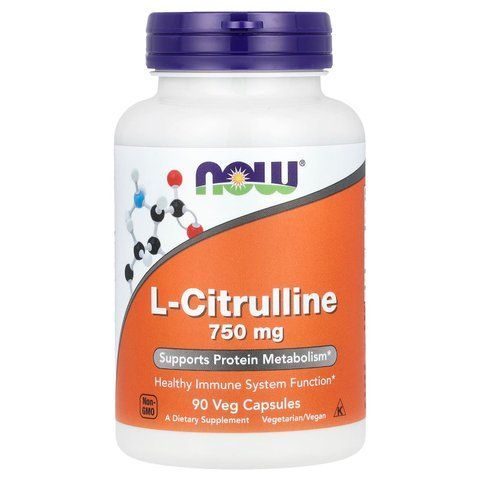 Цитрулін, L-Citrulline, Now Foods, 750 мг, 90 вегетаріанських капсул NOW-00083 фото
