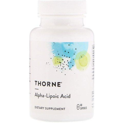 Альфа-ліпоєва кислота, Alpha-Lipoic Acid, Thorne, 60 капсул (300 мг на капсулу) THR-79701 фото