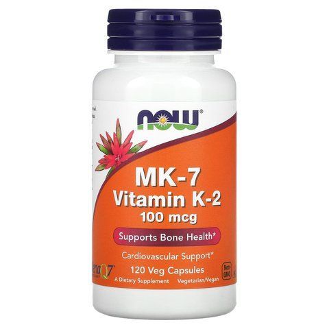 Вітамін К-2, MK-7 Vitamin K-2, Now Foods, 100 мкг, 120 капсул NOW-00993 фото