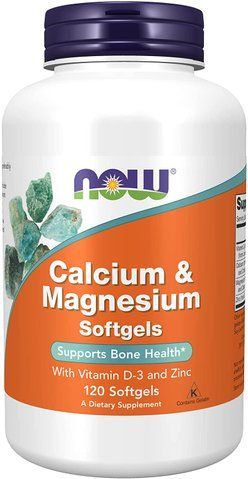 Кальцій та магній, Calcium & Magnesium, Now Foods, з вітаміном D-3 та цинком, 120 гелевих капсул NOW-01251 фото