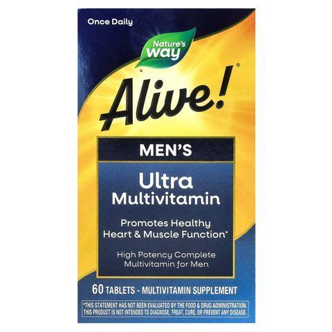 Мультивітаміни для чоловіків, Alive! Men's Multi-Vitamin, Nature's Way, 60 таблеток NWY-15685 фото