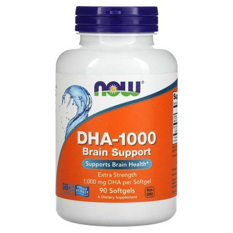 ДГК для покращення роботи мозку, DHA-1000, Now Foods, 1000 мг, 90 гелевих капсул NOW-01614 фото