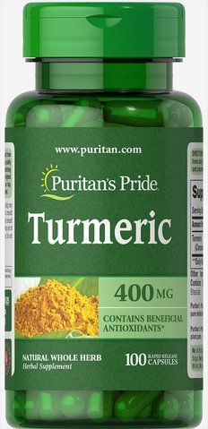 Куркума, Turmeric, Puritan's Pride, 400 мг, 100 капсул PTP-10525 фото