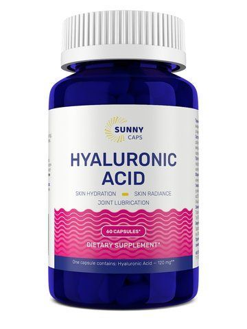 Гіалуронова кислота, Hyaluronic Acid Powerfull, Sunny Caps, 120 мг, 60 капсул SUN-530715 фото