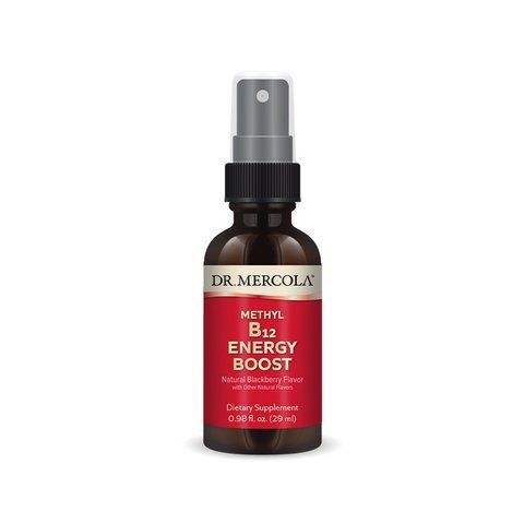 Вітамін В-12, підсилювач енергії, Vitamin B12 Energy Booster, Dr. Mercola, смак ожини, спрей, 29 мл MCL-01044 фото