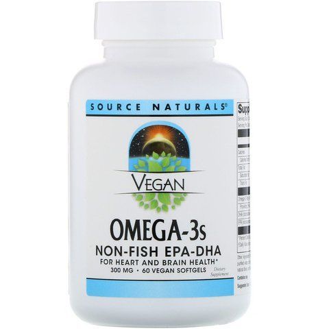 Омега-3, Omega-3S EPA-DHA, Source Naturals, для веганів, 300 мг, 60 кап. SNS-02459 фото