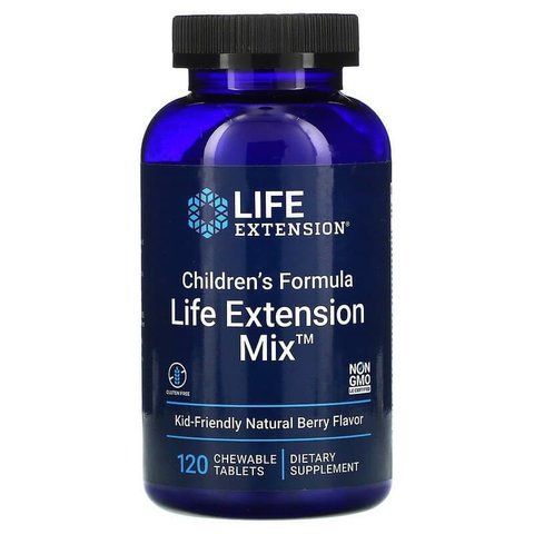 Мультивітаміни для дітей, Children's Formula Mix, Life Extension, ягідний смак, 120 жувальних таблеток LEX-21991 фото