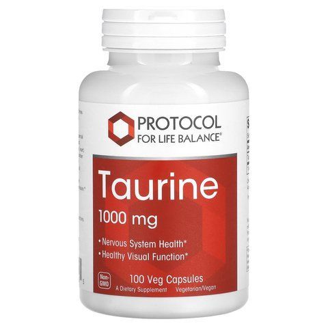 Таурін, Taurine, Protocol for Life Balance, 1000 мг, 100 веганських капсул PRT-10142 фото