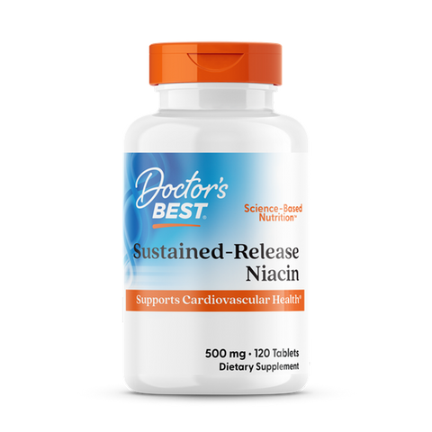 Вітамін В3 (ніацин), Niacin, Doctor's Best, 500 мг, 120 таблеток поступового вивільнення DRB-00242 фото