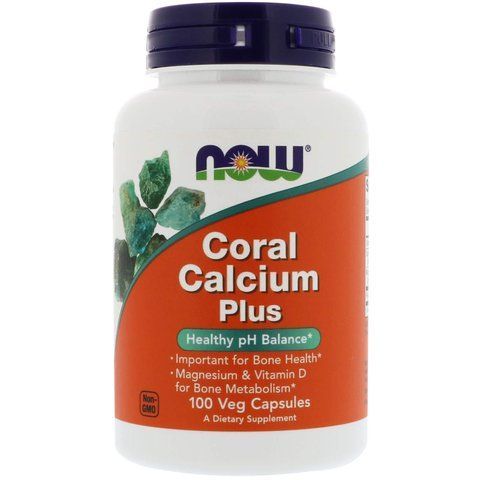 Кораловий кальцій плюс, Coral Calcium Plus, Now Foods, 100 вегетаріанських капсул NOW-01276 фото