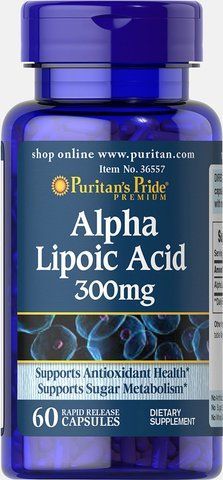 Альфа-ліпоєва кислота, Alpha Lipoic Acid, Puritan's Pride, 300 мг, 60 капсул PTP-36557 фото