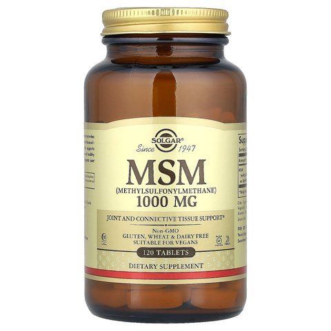Метилсульфонілметан, MSM, Solgar, 1000 мг, 120 таблеток SOL-01734 фото