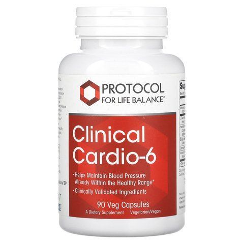 Підтримка здоров'я серцево-судинної системи, Clinical Cardio-6, Protocol for Life Balance, 90 рослинних капсул PRT-13383 фото