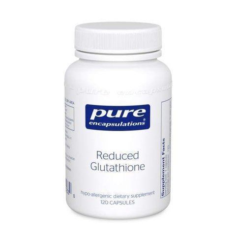 Глутатіон знижений, Reduced Glutathione, Pure Encapsulations, для здоров'я клітин та функції печінки, 120 капсул PES-00233 фото