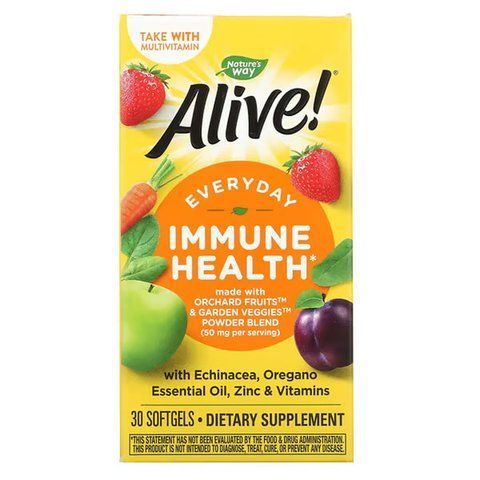 Мультивітаміни, підтримка імунітету, Alive! Immune Health, Nature's Way, 30 гелевих капсул NWY-13294 фото