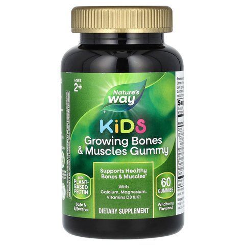 Формула для зростання кісток і м'язів, для дітей від 2 років, Growing Bones & Muscles, Nature's Way, лісова ягода, 60 жувальних цукерок NWY-13371 фото