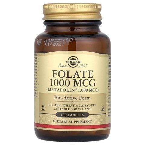 Фолат, Folate, Solgar, 1000 мкг, 120 таблеток SOL-53596 фото