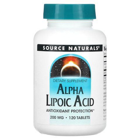 Альфа-ліпоєва кислота, Alpha Lipoic Acid, Source Naturals, 200 мг, 120 таблеток SNS-00396 фото