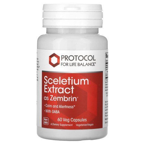 Канна, Sceletium Extract, Protocol for Life Balance, екстракт з ГАМК, для підтримки емоційного та психічного благополуччя, 60 рослинних капсул PRT-12396 фото