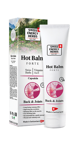 Бальзам зігріваючий, Herbs Hot Balm Forte Back & Joints, Swiss Energy, швейцарські трави, вітаміни, капсаїцин, 75 мл SWE-32485 фото