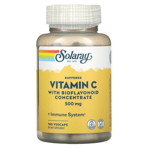 Вітамін С з біофлавоноїдами, Vitamin C with Bioflavonoid, Solaray, 500 мг, 100 капсул SOR-04420 фото
