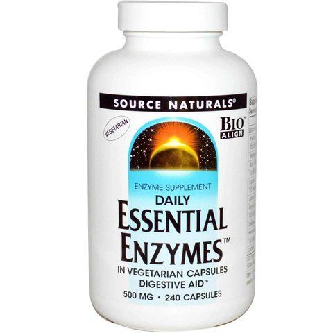 Ферменти для травлення, Essential Enzymes, Source Naturals, вегетаріанські, 500 мг, 240 капсул SNS-01303 фото