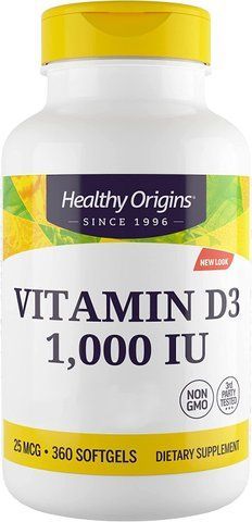 Вітамін D3 в маслі МСТ, Vitamin D3 in MCT Oil, Healthy Origins, 1000 МО, 360 гелевих капсул HOG-15389 фото