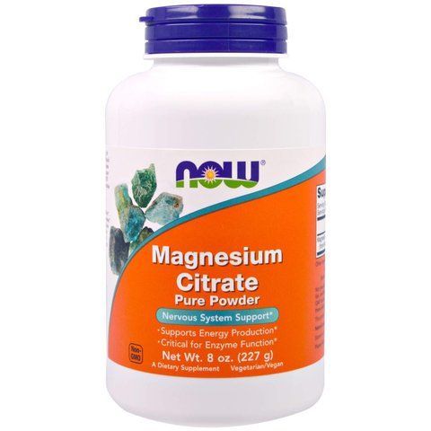 Магнію цитрат, Magnesium Citrate, NOW Foods, 100% чистий порошок, 227 г NOW-01295 фото