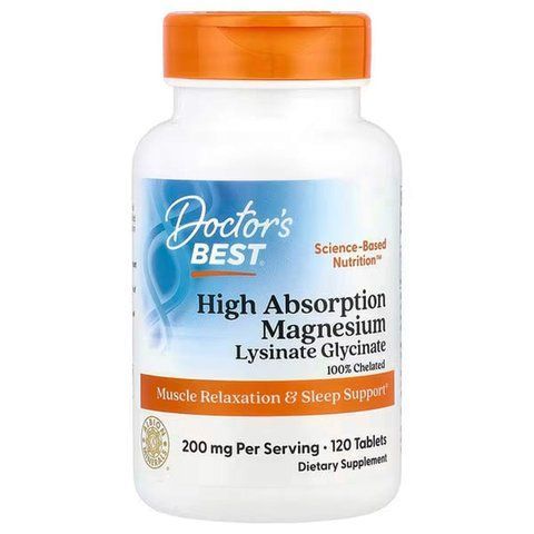 Магній хелат, Magnesium Chelated, Doctor's Best, з мінералами Albion, 200 мг, 120 веганських таблеток (100 мг у таблетці) DRB-00025 фото