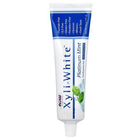 Зубна паста-гель з м'ятою та харчовою содою, Toothpaste Gel, Now Foods, Solutions, без фтору, 181 г NOW-08091 фото