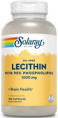 Лецитин із сої, Lecithin, Solaray, без олії, 500 мг, 250 капсул SOR-08301 фото