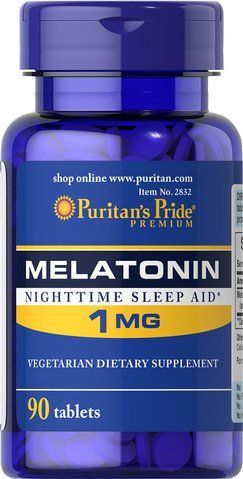 Мелатонін, Melatonin, Puritan's Pride, 1 мг, 90 таблеток PTP-12832 фото