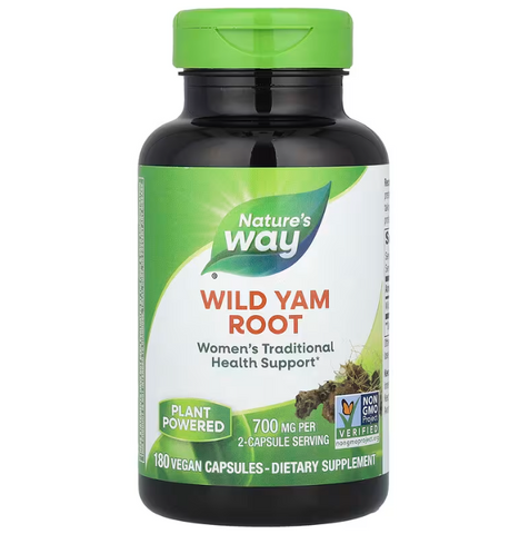 Дикий ямс, Wild Yam, Nature's Way, корінь, 700 мг, 180 веганських капсул (350 мг в капсулі) NWY-15350 фото