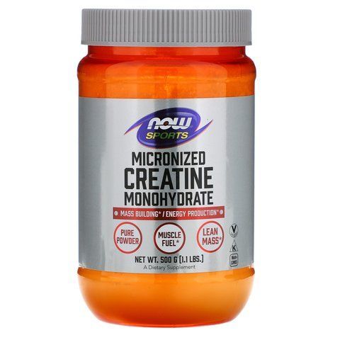 Креатин моногідрат, Micronized Creatine Monohydrate, Now Foods, Sports, мікронізований, 500 г NOW-02038 фото