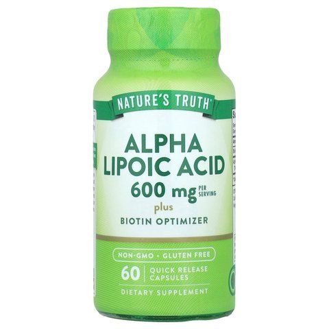 Альфа-ліпоєва кислота, Alpha Lipoic Acid, Vitamins, Nature's Truth, 60 капсул швидкого вивільнення NTH-10073 фото