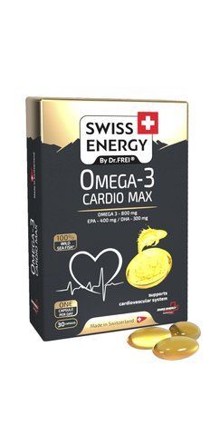 Омега-3, Omega-3 CARDIO MAX blister, Swiss Energy, підтримка серцево-судинної системи, 30 гелевих капсул SWE-32837 фото