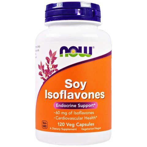 Соєві ізофлавони, Soy Isoflavones, Now Foods, 120 вегетаріанських капсул NOW-03288 фото