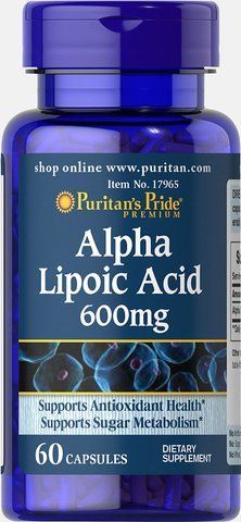 Альфа-ліпоєва кислота, Alpha Lipoic Acid, Puritan's Pride, 600 мг, 60 капсул PTP-17965 фото
