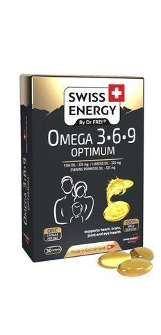Омега-3-6-9, Omega-3-6-9 OPTIMUM blister, Swiss Energy, риб'ячий жир, олія насіння льону, олія примули, 30 гелевих капсул SWE-32838 фото