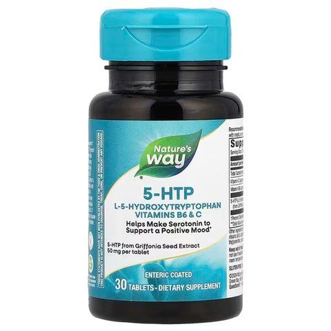 5-НТР, 5-HTP, Nature's Way, 100 мг, 30 таблеток (50 мг у таблетці) NWY-45240 фото