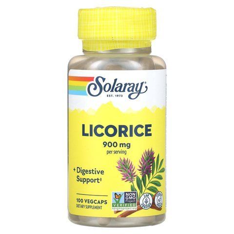 Корінь солодки, Organically Grown Licorice, Solaray, 450 мг, 100 капсул SOR-19370 фото