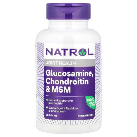 Глюкозамін хондроїтин МСМ, Glucosamine Chondroitin MSM, Natrol, 90 таблеток NTL-00228 фото