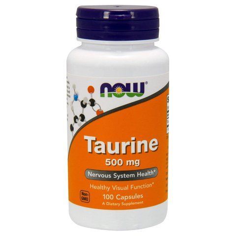Таурин, Taurine, Now Foods, 500 мг, 100 вегетаріанських капсул NOW-00140 фото