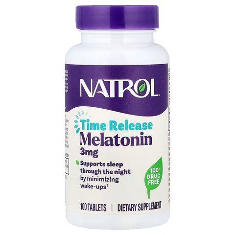 Мелатонін, Melatonin, Natrol, 3 мг, 100 таблеток сповільненого вивільнення NTL-00458 фото