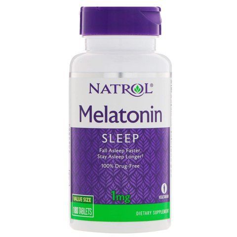 Мелатонін, Melatonin, Natrol, 1 мг, 180 таб. NTL-00466 фото