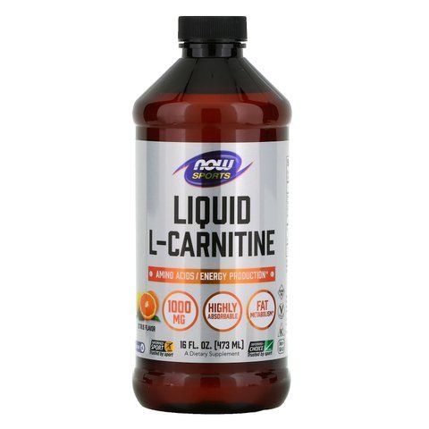 L-карнітин, L-Carnitine, Now Foods, Sports, рідкий, цитрус, 1000 мг, 473 мл NOW-00065 фото