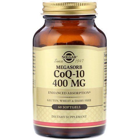 Коензим Q10, Megasorb CoQ-10, Solgar, 400 мг, 60 гелевих капсул SOL-00975 фото