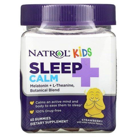 Підтримка сну для дітей з 4 років, Sleep + Calm, Natrol, смак полуниці, 60 жувальних цукерок NTL-07778 фото