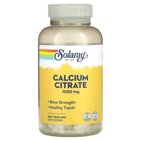Цитрат кальцію, Calcium Citrate, Solaray, 240 рослинних капсул (250 мг у капсулі) SOR-45852 фото