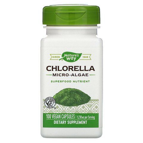 Хлорелла, Chlorella, Nature's Way, мікроводорості, 1230 мг, 100 капсул (410 мг в 1 капсулі) NWY-11850 фото